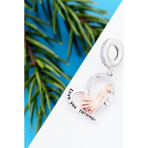 Fit Original Pandora Charm Bracelet Necklace Real 925 Silver Boy Girl Love Forever Bead For Making Women Dangle Berloque 2021