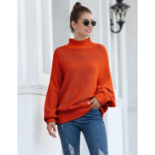 Casual Loose Turtleneck Sweaters for Women Elegant Fashion Solid Baggy Long Sleeve Jumper Pullovers Tops Female Sweaters 10Color