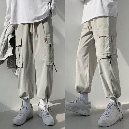 2021 Fashion Male Hip Hop High Waist Harem Pants Men Cool Casual Pants Streetwear Trouser Autumn Spring Jogger Cargo Pants Boys