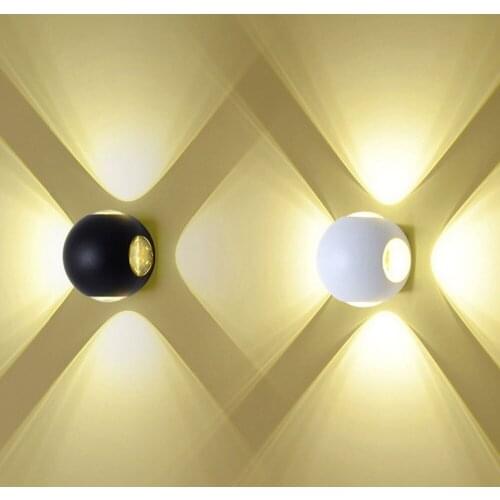 Aluminum Outdoor Indoor Ip65 White Black Moder Home Courtyard Villa Stairs Bedroom Bathroom Light LED Wall Lamp