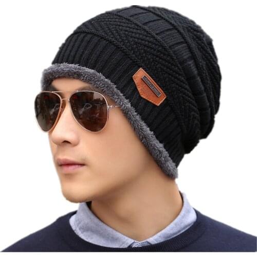 High Quality Add Wool Cotton Warm Winter Hat Knit Cap Winter Hats For Men Women Knitted Hat Fur Beanies Knit Hat Skullies
