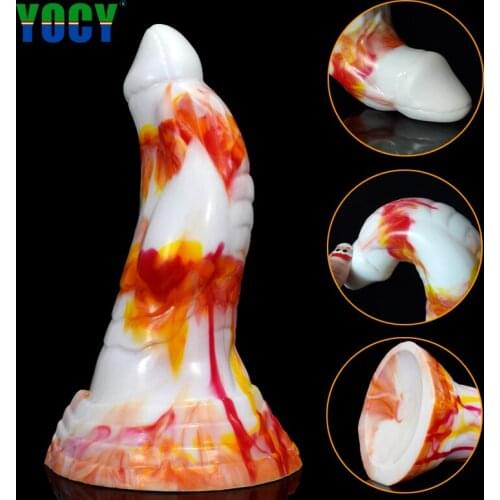 YOCY Huge Anal Butt Plug Soft Sex Fantasy Dildo Female Masturbator Silicone Suction Cup For Men Colorful Big Dick