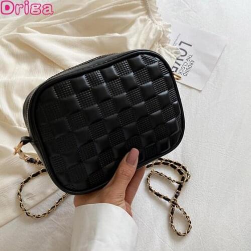 Driga Female Tassel Handbags 2021 New Chian Shoulder Bags Texture Square Lattice Crossbody Bags Fashion Solid Pu Leather Bags