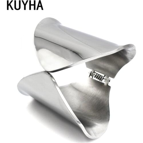 Silver Color Cuff Bangle for Men and Women Quality 316L Stainless Steel Punk Bracelet Simple Geometrical Times Jewelry
