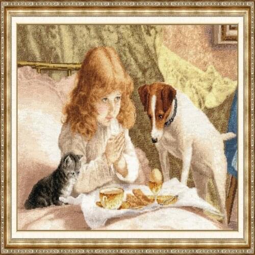 Gold Collection Embroidery Suspense Cross Stitch Pattern Free with 14CT Aida Counted Canvas & Free Shipping for Home Decor