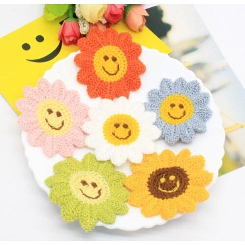 20Pcs/set 6cm flowers Applique Clothing Embroidery Patch Fabric Sticker Iron On Sew On Patch Craft Sewing Repair Embroidered