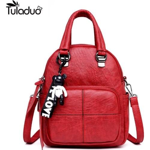 2020 Fashion Preppy Style PU Leather Female Backpack For School In Korean Style Backpacks Quality Leather Stone Bags