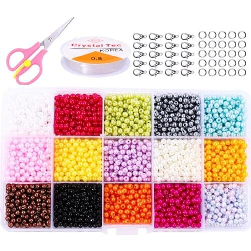 1BOX 4 6 8 10mm Acrylic ABS Imitation Pearls Beads Round Loose Spacer Beads For Jewelry Making DIY Necklace Bracelet