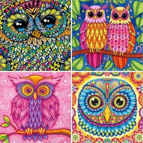 Evershine Diamond Painting Owl Cross Stitch Diamond Embroidery Animal Beaded Mosaic Full Square Rhinestones Art Decor For Home