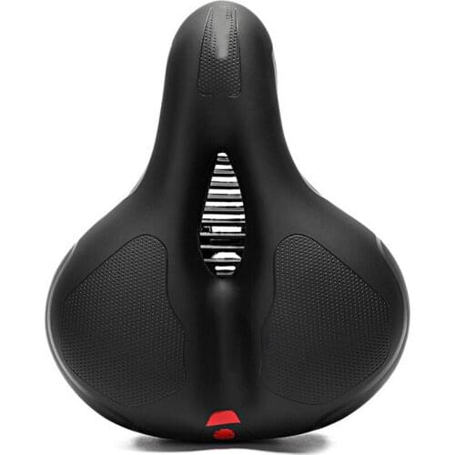 Bicycle Saddle Hollow Breathable MTB Road Bike Saddle Shock Absorbing Comfortable Big Butt Bike Seat Safety Warning