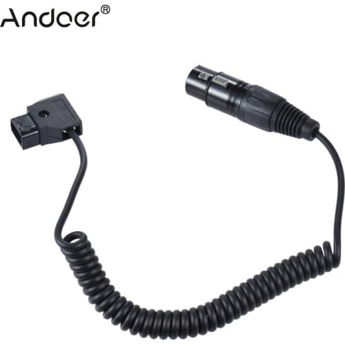Andoer D-Tap Male to XLR 4-Pin Female Adapter Power Supply Cable Cord for V-mount Battery Plate Camcorder Monitor