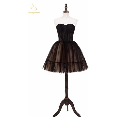 Bealegantom 2021 Elegant Real Photo Short Prom Dresses Beaded Homecoming Lace Up Plus Size Evening Mini Party Gown QA1572