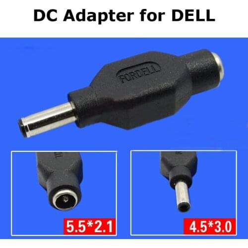 Free shipping 2Pcs New DC Power Adapter Plug 5.5x2.1mm Female To 4.5x3.0 Male + pin For DELL Ultrabook Laptop