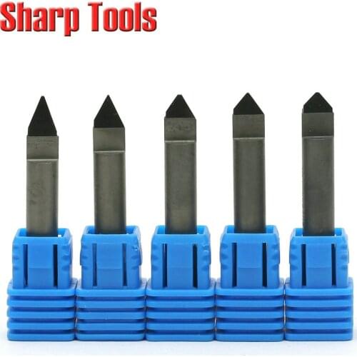 Free shipping durable 3pcs 6mm shank 70 degree 0.6mm tip PCD bits, cnc engraving bits, stone tool diamonds for granit, hard jade