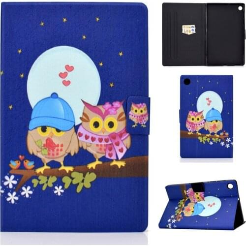 Cartoon Painted Case For Lenovo Tab M10 FHD Plus TB-X606F TB-X606X 10.3 inch PU Leather Flip Stand Wallet Cover