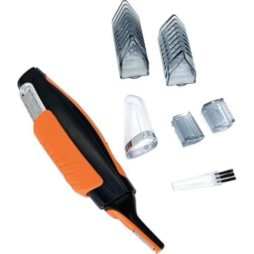 2 in 1 Electric Nose Ear Trimmer Mens Hair Remover Switchblade for Hair Removal Eyebrow Shaping Orange