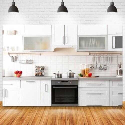 White Wall Christmas Cupboard Food Backgrounds For Newborn Baby Party Photocall Interior Decor Photography Backdrop Photo Studio