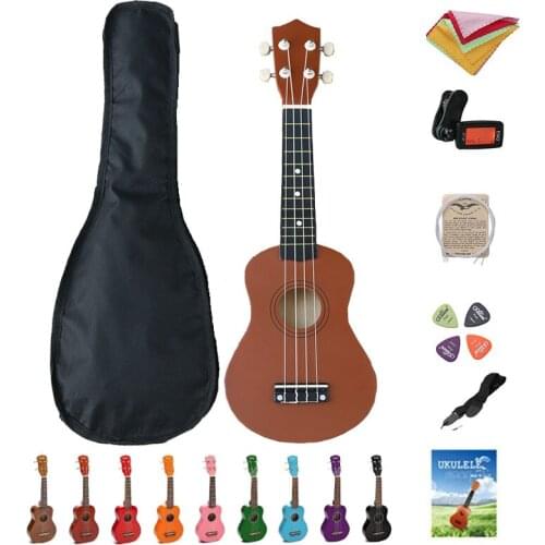 21 Inch Ukelele Mahogany Soprano Gecko Ukulele Guitar Musical Instrument 4 String Hawaiian Mini Guitarra with Bag, Picks, Tuner
