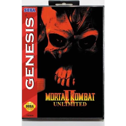 Mortal Kombat II Unlimited 16bit MD Game Card For Sega Mega Drive/ Genesis with Retail Box