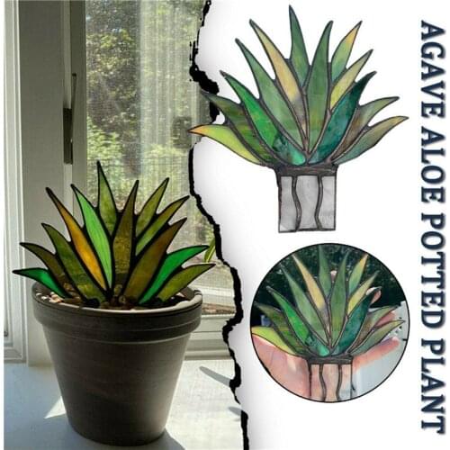 Artificial Plants agave Mini Colorful And Aloe Potted Plant Pot artificial Bonsai Decoration Fake Acrylic Home Garden Decors