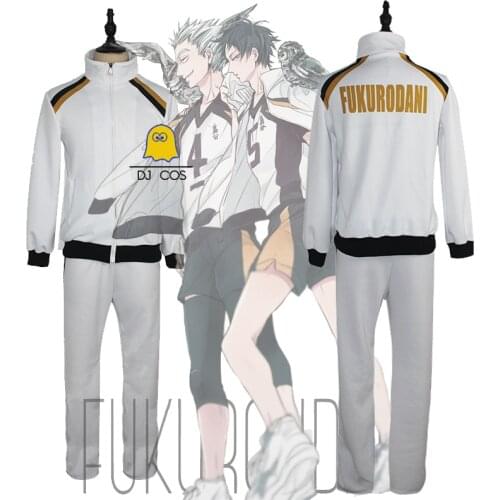 Haikyuu Fukurodani Academy Cosplay Costume No.5 Akaashi Keiji No.4 Kotaro Bokuto Jacket+Pants Uniform Volleyball Team Sportswear