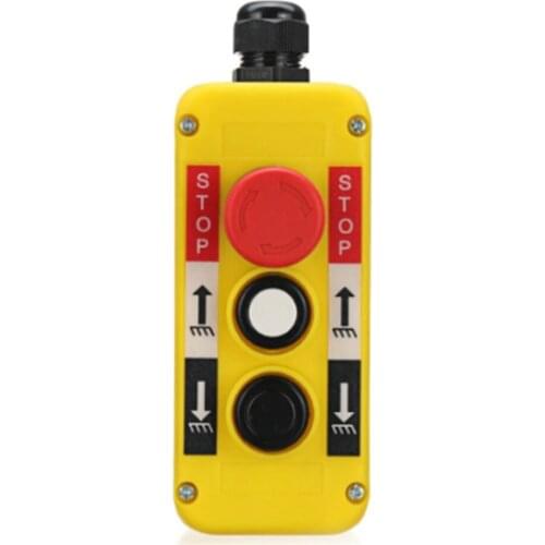 Red Emergency Stop Up Down Push Button Switch PG13.5 Cable 400V for Hoist Crane