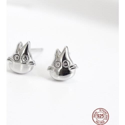 LKO New Arrive Fashion Cartoon Anime Stud Earring 925 Sterling Silver Cute For Women Temperament Simplicity Earring Ornaments