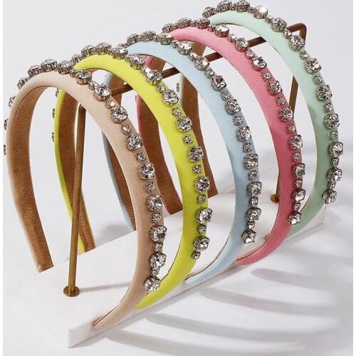 Fashion Simple Style Cloth Headband Elegant Hairbands Girl Heart Sweet Diamond Hairband Styling Tools Accessories 5 Colors