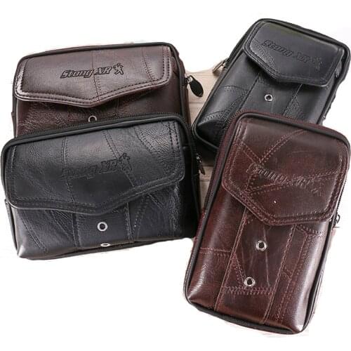 2020 Men Waist Pack Outdoor Phone Bag men pu leather waist bag Fashion plus size fanny pack belt bag luxury