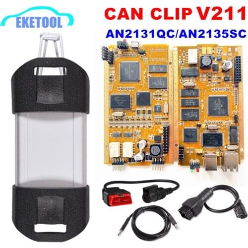 New For Renault CAN CLIP V207 Golden PCB Board Full Chip CYPRESS AN2131QC AN2135SC NEC Relay Gift Reprog/Pin Extractor/Dialogys