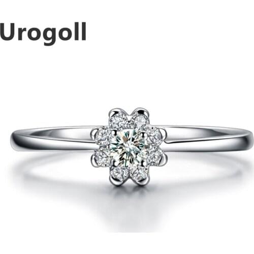 Brand New Flower-Shaped Rings For Women Engagement Wedding Rings Real Sterling Silver 925 Jewelry AAA Zirconia Rings Gifts