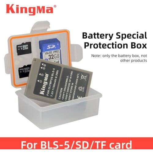 KingMa 10PCS BLS-5 Battery Plastic Case Holder Storage Box For Olympus E-PL6 E-PL9 E-PL8 E-PL7 E-PM2 E-P3 EP2 E-M10 Mark III E-M