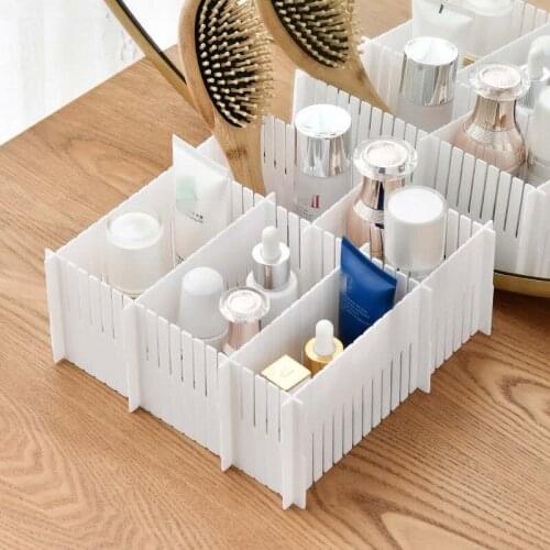 Adjustable Plastic Drawer Divider DIY Storage Shelves Household Free Combination Partition Board Space-saving Division Tools