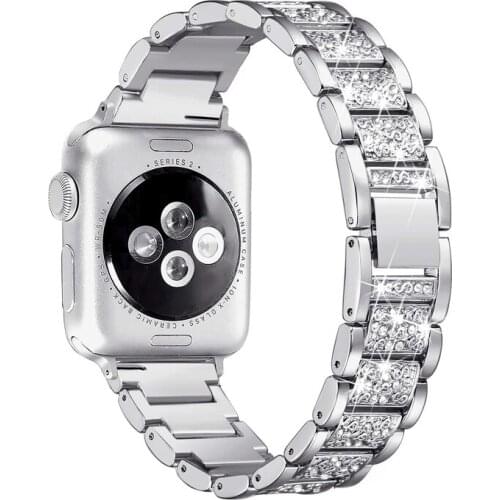 Watch strap for Apple Watch iwatch band 38mm 40mm 42mm 44mm correa stainless steel Diamond bracelet for Apple Watch 5 4 3 2 1