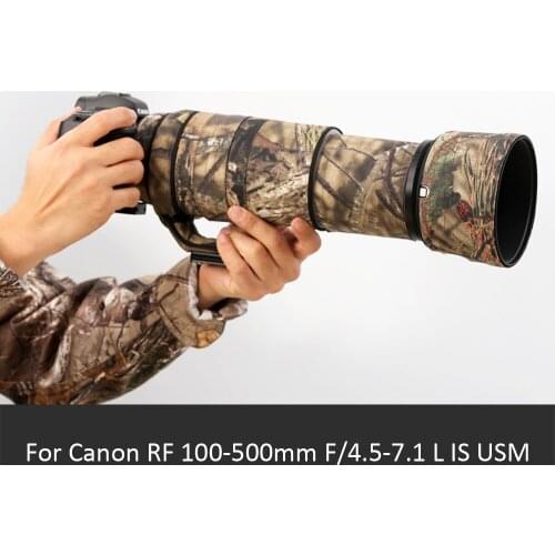 Roadfisher Outdoor Waterproof Dustproof Camera Lens Wrap Cloth Cover Coat Protection For Canon RF100-500mm F4.5-7.1 L IS USM