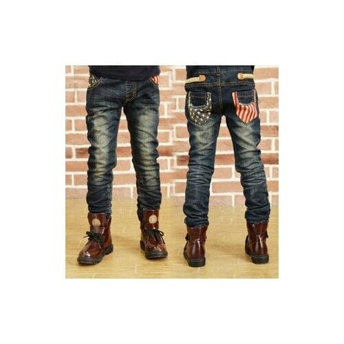 Retail High quality autumn winter kids thick pants boys jeans warm children jeans for boys casual denim pants 3-11Y toddler