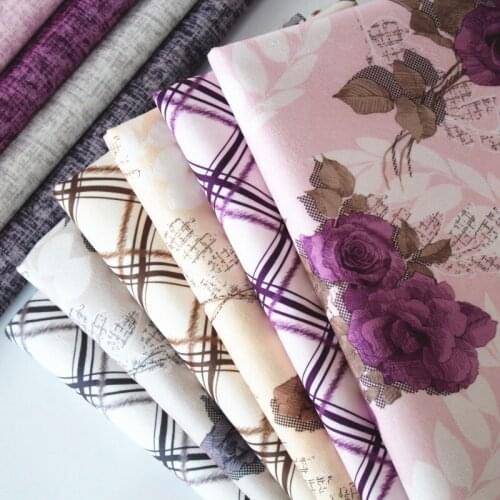 Wide 57" Short Pile Velour Printed Velvet Upholstery Sofa Fabric By the Yard Plaid Pastoral Cloth Diy Pillow Case Material