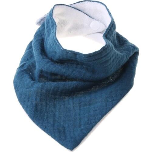 Baby Bibs Cotton Accessories Newborn 1pc Solid Color Snap Button Soft Triangle Towel Feeding Drool Bibs