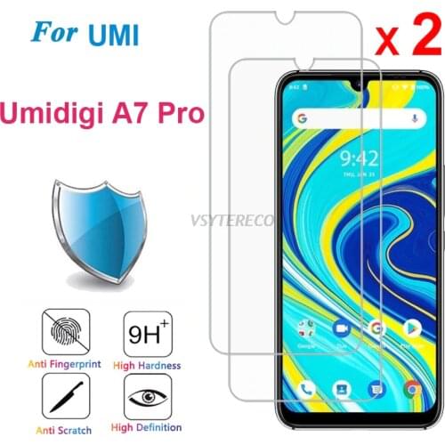 2PCS Tempered Glass For Umidigi A7 PRO Screen Protector Protecive Phone Film For UMI Umidigi A7 A 7 A7Pro Glass Protector 6.3"
