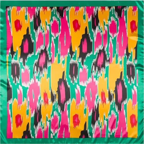 2017 Silk square scarf 90*90cm free shipping women New Fashion bandana high quality Geometric wavy lines Scarves Shawl Hijab