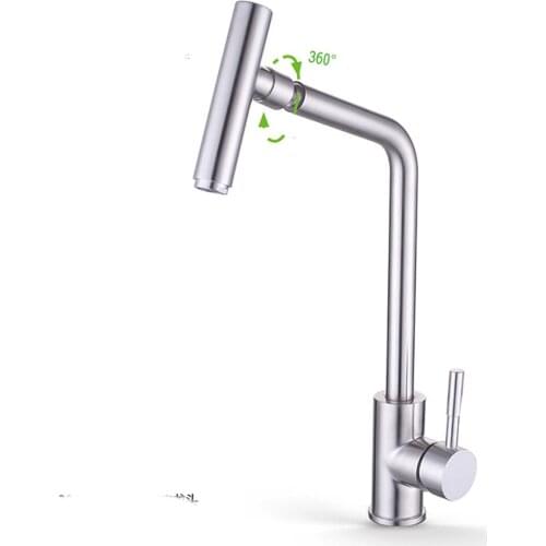 304 stainless steel faucet kitchen sink hot and cold faucet lead-free pots vegetables rotating faucet