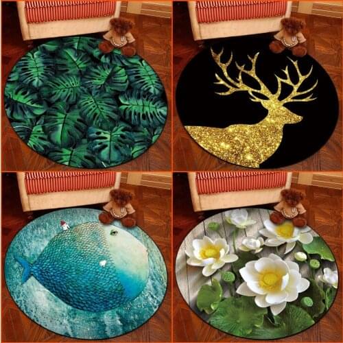3D Creative Flower Round Carpet Door Mat Bedroom Living Room Area Rugs Tea Table Carpets Rugs Floor Mat Cloakroom Antiskid Mats