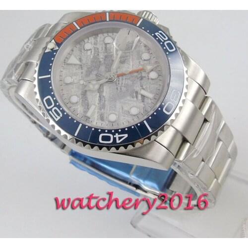 40mm BLIGER sterile gray dial Deployment GMT date sapphire glass automatic mens watch