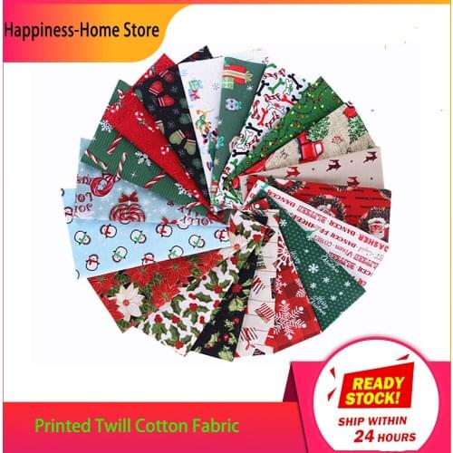 5/10/20 Pcs Cotton Fabric Christmas Style Printed Twill Cloth For DIY Clothing Decorations bulletin board backgrounds Bedding