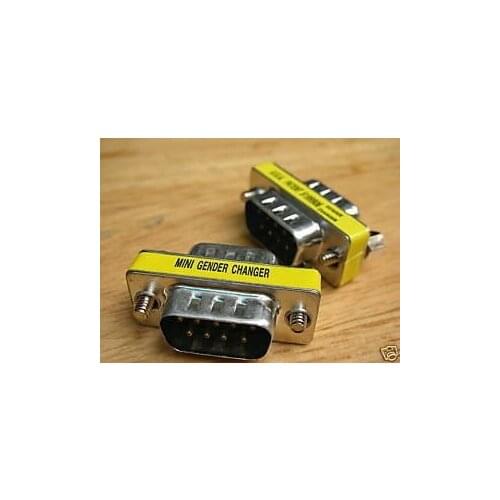 5x DB9 RS232 9 Pin Male to Male Gender Changer Plug DB9