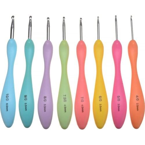 8Pcs Crochet Hook Plastic Knitting Needles Set 2.5-6mm Sewing Needles DIY Craft Weaving Knitting Sweaters Tools Accessories