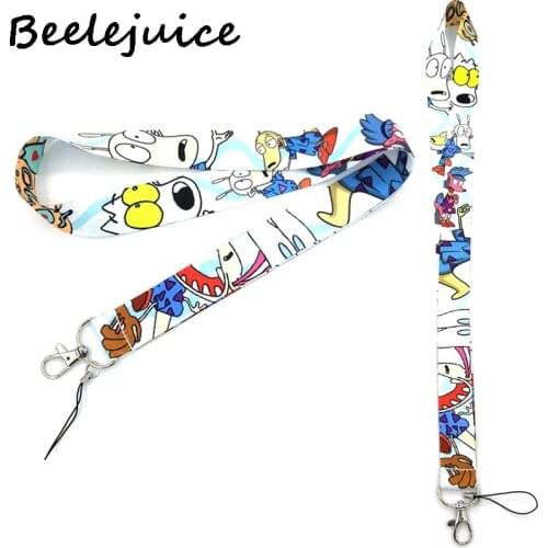 100pcs Rockos modern life cartoon Neck Strap Lanyard keychain Mobile Phone Strap ID Badge Holder Key Chain Keyrings Accessories