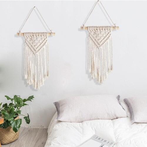Boho Macrame Tapestry Hand-woven Cotton Tassel Tapestry Nordic Bohemian Wall Hanging Art Dorm Kids Girl Room Home Decoration