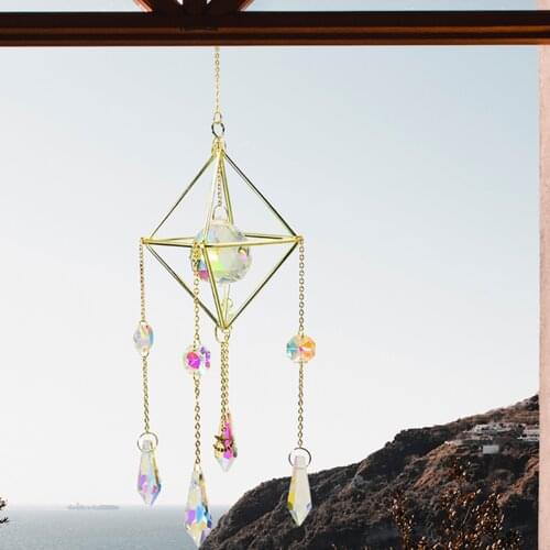 Crystal Wind Chimes Window High-quality Sun Universe Shaped Dream Catcher Home Pendant Balcony Garden Decoration Ornament