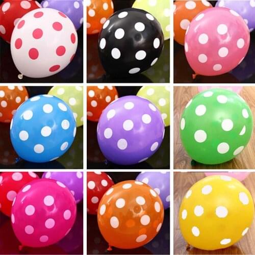 HAOCHU 12" 100pcs/lot Latex White Polka Dot Balloon for Wedding Ballon Festival Decoration Home Decoration Baby Shower ballonnen
